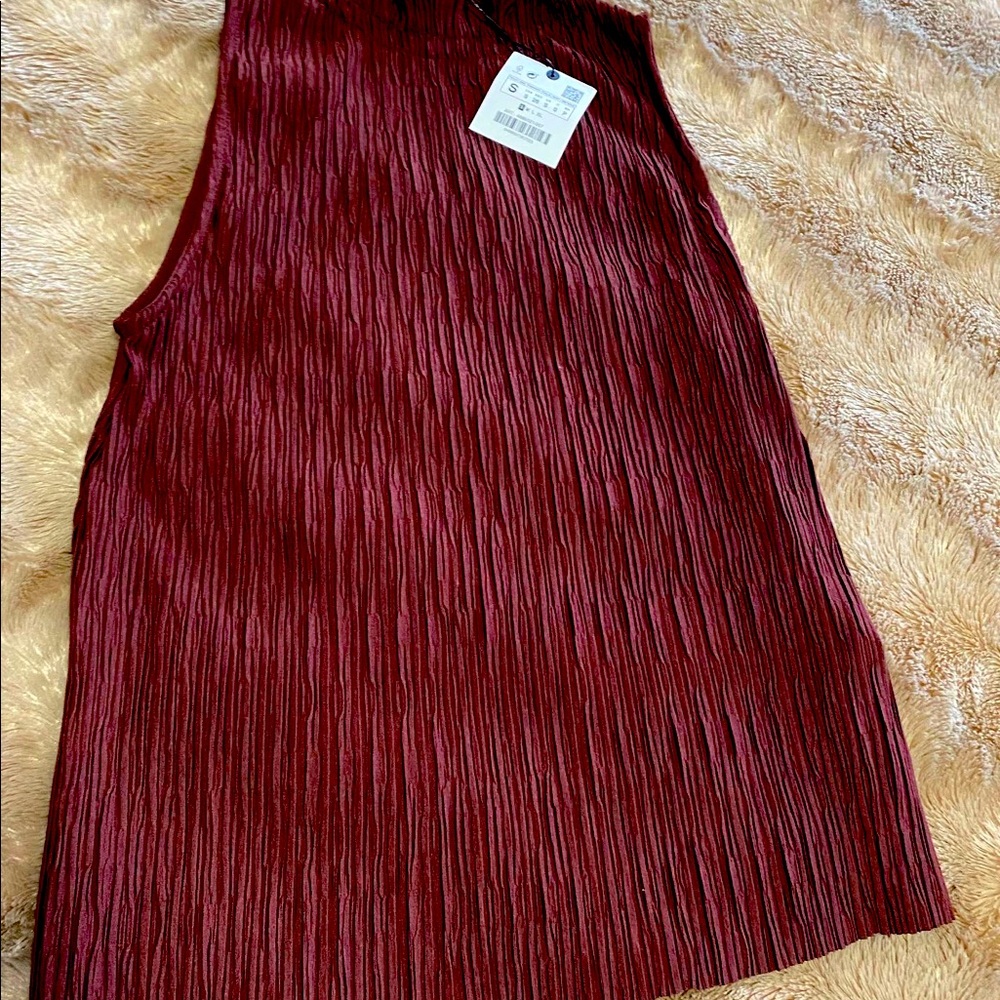 Zara high neck brown top